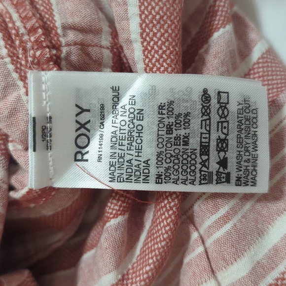 Roxy Under the Cali Sun Striped Mini Dress, Color Baked Clay Size S - Picture 13 of 16